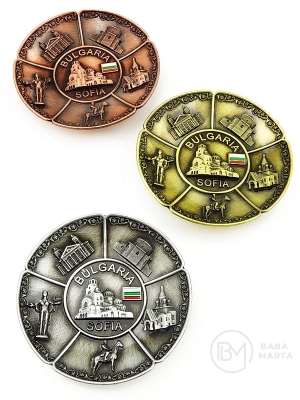  Магнит България 70мм метал релеф (1,50€- за брой) 1пак 12 броя №080186