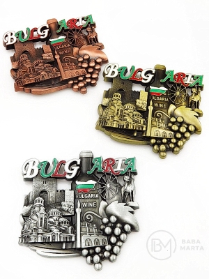  Магнит България 80х70мм метал релеф (1,50€- за брой) 1пак 12 броя №080190