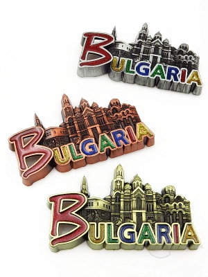 Магнит България 80х50мм метал релеф (1,50€- за брой) 1пак 12 броя №080199 