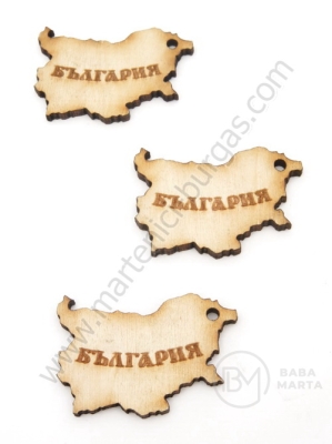 Дървена карта 35х24мм България 1пак 10бр 181651