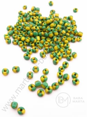 Стъклени мъниста два цвята 4мм 100гр 334107