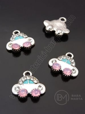 Метална висулка кола 15x15.5мм цвят сребро 1пак 2бр 307767