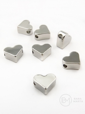 Сърце 6x7x3мм месинг отвор 1.2мм  5броя 303065 