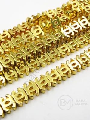 Хематит 8x6x3мм немагнитен цвят злато дупка 1мм ~60бр ~40см 1вр 352969