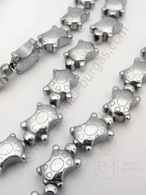 Хематит костенурка 14х9х5мм цвят сребро ~30броя 1вр  352574