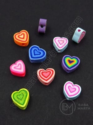 Мъниста сърце ФИМО 7.5~11x7~11x4~5мм 1пак 10бр 312833