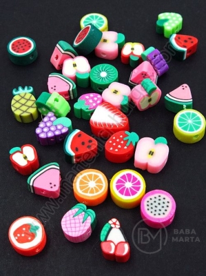Мъниста плодове ФИМО 10~11x9~11x4~6мм микс 1пак 10бр 312658