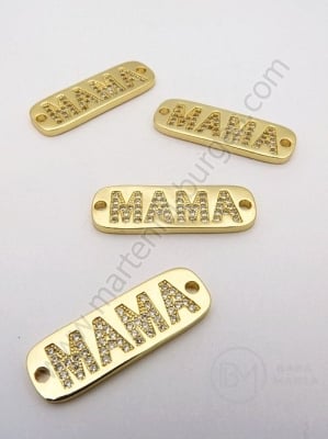 Елемент надпис МАМА 9x27x2мм с ковани  цирконии 1 брой 305274