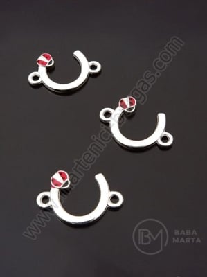 Метален свързващ елемент 20х12мм подкова с калинка 1пак 5бр 307642