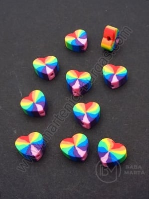 Мъниста сърца ФИМО ~10x~9x4~5мм отвор 1.5мм 1пак 10бр 312701