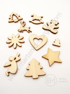 Фигурки микс 23~29x18.5~26x2мм дървени 1пак 20бр 182139