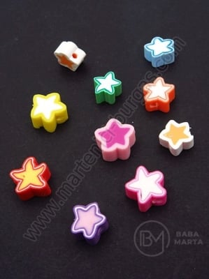 Мъниста звезда ФИМО 8~11x4~5мм микс отвор 1.5мм 1пак 10бр 312708
