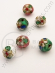 Мънисто метал 10мм микс рисувано Cloisonne 5бр 309256