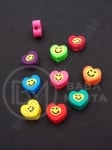Мъниста сърца ФИМО 8~10x7~9x4~5мм микс отвор 1.5мм 1пак 10бр 312705