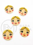 Кръг с лице момиче 20x2мм дърво 10броя 182892