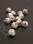 Топче порцелан 8мм рисувано отвор 2мм 5броя 335047
