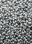 Стъклени мъниста ~4x~3мм 6-0 цвят сребро 1-во качество ~750 броя 331854
