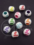 Мънисто 10х12.5мм TikTok цветно отвор 5.5мм 1пак 40гр ~61бр 312888