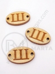 Дървена плочка 25х16х3мм буква <b>Ш</b> отвор 2.5мм 1пак 10бр 182263