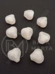 Сърце 12мм бяло мат с бяла основа 1пак 40гр ~69броя 311934