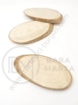 Дървено трупче елипса 70~80 x 35~45 х 6мм 5 броя 182007