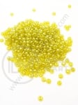 Стъклени  прозрачни жълти перлени 3мм 1пак 50гр 333056
