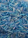 Стъклени пръчици сини дъга 6х2мм 50гр 331003
