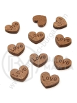 Дървено сърце 12х10х2.5мм надпис Love 1пак 30бр 181845
