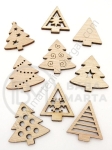 Коледни фигурки микс 25~27x20~27x2~2.5мм дървени 1пак 10бр 182193