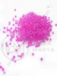 Стъклени прозрачни с цикламена нишка 2мм 50гр 332149