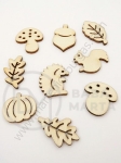 Фигурки микс 19~27.5x15~25x2.5мм дървени 1пак 20бр 182191