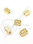 Мънисто 10х7х5.5мм месинг с ковани цирконии 1 брой 305203