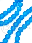 Стъклено топче 10мм синьо матирано 80см ~85бр 1вр 343387